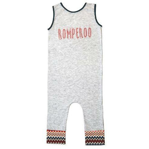 Romperoo Blue cotton romper - romperoo | Grey Blue Unisex Kids Baby Cotton Romper - 6 months - 3 yrs | Romperoo