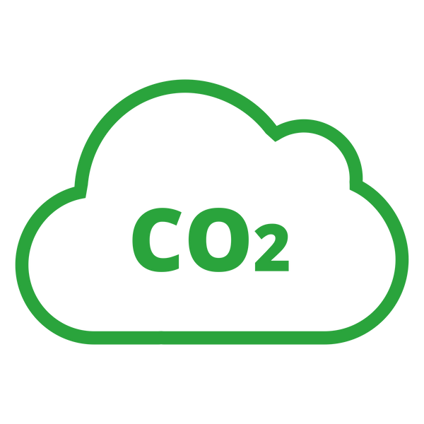 CarbonClick logo green cloud with CO2 text