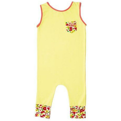 Sunshine & Flowers cotton romper - romperoo | Yellow Flowers Girl Toddler Baby Romper-6 months to 3 years | Romperoo